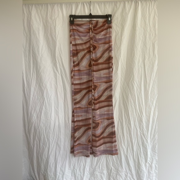 Stylerise mesh long marble print high rise pants Size Small - Picture 2 of 13